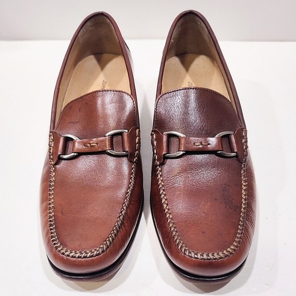 Johnston & Murphy Brown Leather Bit Loafers Men’s 11.5 M Dress Shoes Classic - Picture 2 of 11
